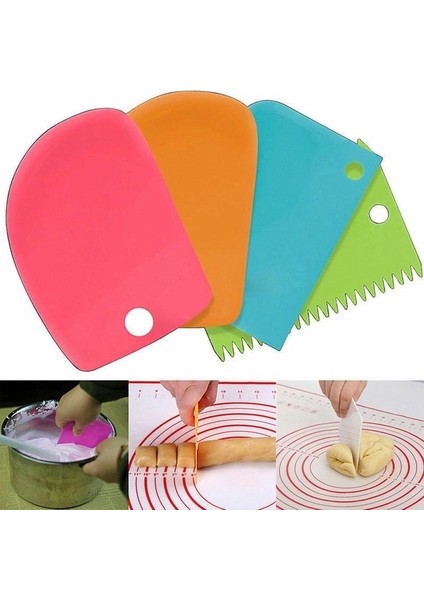 Beyaz Kek Kesici Stili 3 Adet Hamur Kek Kesici + Kek Şap Ayarlanabilir Yükseklik Kazıyıcı Kenar Pürüzsüz Dıy Kek Dekor Seviye Dönen Kek Kazıyıcı (Yurt Dışından) fırsatları