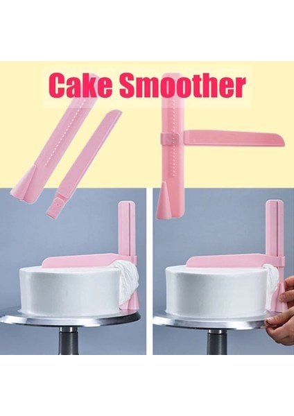 Beyaz Kek Kesici Stili 3 Adet Hamur Kek Kesici + Kek Şap Ayarlanabilir Yükseklik Kazıyıcı Kenar Pürüzsüz Dıy Kek Dekor Seviye Dönen Kek Kazıyıcı (Yurt Dışından) indirimleri