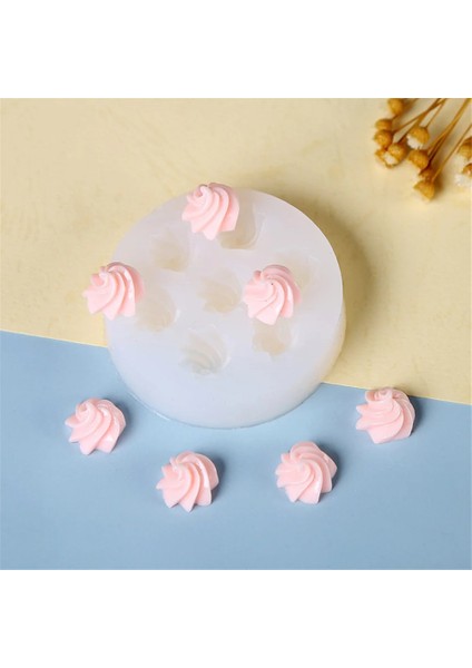 7 Boşluk Krem ​​tarzı Yaratıcı Şeker Çörek Silikon Mum Kalıbı Diy Çikolata Fondan Kalıp Alçı El Sanatları Sabun Yapımı Kek Dekorasyon Pişirme Araçları (Yurt Dışından)