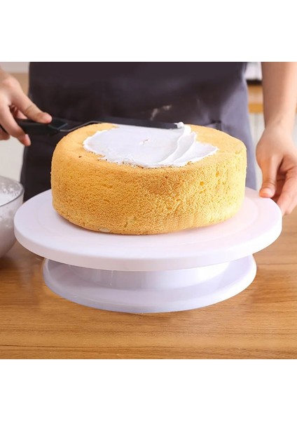 Mavi Stil 28CM Pasta Döner Tabla Plastik Kek Döner Tabla Kaymaz Yuvarlak Kek Pikaplar Standı Kek Dekorasyon Pişirme Araçları (Yurt Dışından) fırsatları