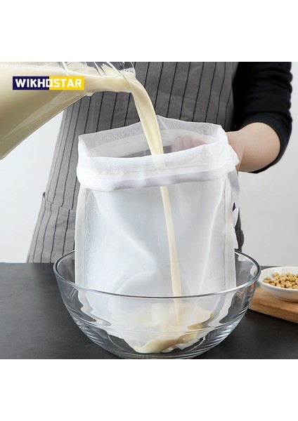 15X20CM Tarzı 100 Ağ Wıhostar Gıda Sınıfı Naylon Filtre Torbası Yeniden Kullanılabilir Somun Süt Torbası Çay Bira Süt Kahve Yağı Filtrasyon Süzgeci (Yurt Dışından)