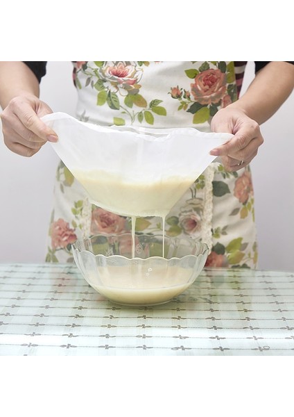 S Tarzı Yeniden Kullanılabilir Naylon Filtre Torbası Kase Şekli Gıda Kahve Filtresi Peynir Bezi Pişirme Ince Örgü Şarap Süzgeç Suyu Soya Sütü Somun Süt Çay (Yurt Dışından)