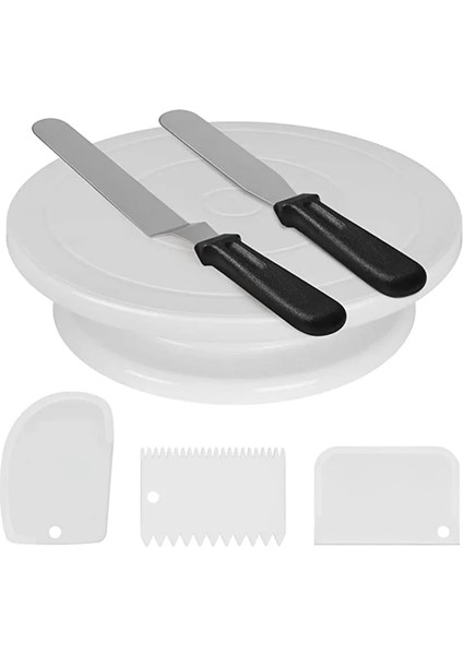 6 Parça Set Stili Dıy Kek Pikap Pişirme Kalıbı Plastik Plaka Döner Kremalı Kek Dekorasyon Araçları Döner Tabla Pasta Malzemeleri Pişirme Aksesuarları (Yurt Dışından)