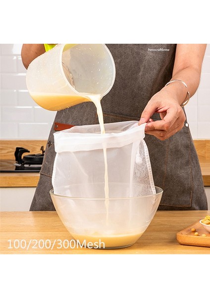 30X45 Stili 200 Ağ 75 Mikron Gıda Sınıfı Mutfak Filtre Torbası Yeniden Kullanılabilir Çay Bira Süt Kahve Yağı Filtrasyon Süzgeç Filtre Kumaş Çanta (Yurt Dışından)