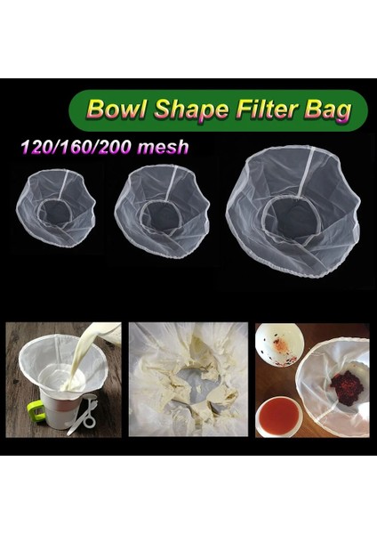 120 Örgü Stili M Beden Yeniden Kullanılabilir Ince Örgü Şarap Süzgeç Suyu Soya Sütü Fındık Süt Çay Naylon Filtre Torbası Gıda Kahve Filtresi Peynir Bezi Pişirme Tüm Amaçlı (Yurt Dışından)