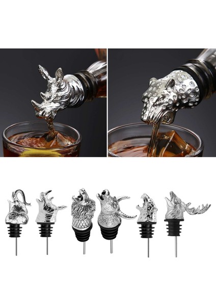 Gümüş Leopar Stili Alaşım+Silikon Şarap Havalandırıcı Dökücü Bacalı Şarap Dekantörleri Fil Şarap Tıpaları Sürahi Dökücü Likör Dekantör Şişeleri (Yurt Dışından) fiyatları
