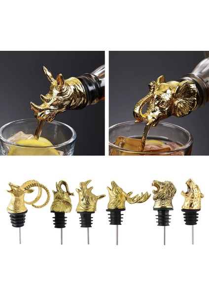 Gümüş Leopar Stili Alaşım+Silikon Şarap Havalandırıcı Dökücü Bacalı Şarap Dekantörleri Fil Şarap Tıpaları Sürahi Dökücü Likör Dekantör Şişeleri (Yurt Dışından) fırsatları