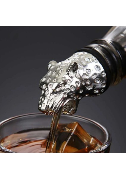 Gümüş Leopar Stili Alaşım+Silikon Şarap Havalandırıcı Dökücü Bacalı Şarap Dekantörleri Fil Şarap Tıpaları Sürahi Dökücü Likör Dekantör Şişeleri (Yurt Dışından) indirimleri