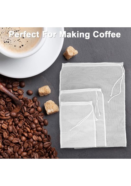 L 28X30CM Stili 1 Bilgisayar 5 Adet Somun Süt Torbası Yeniden Kullanılabilir Örgü Filtre Net Kahve Süt Çay Meyve Suyu Şarap Örgü Süzme Ot Sıvı Filtre Mutfak Aksesuarları (Yurt Dışından)