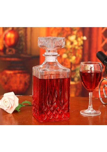 1 Adet 800ML Elmas Cam Şişe Dökücü Vintage Cam Likör Viski Kristal Şişe Içecek Sürahi Sürahi Bar (Yurt Dışından) modelleri