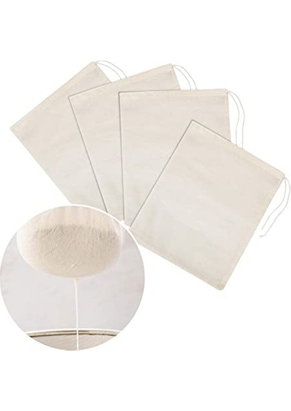 P Stili 20CMX30CM Tülbent Torbaları Somun Süt Süzgeç Pamuklu Müslin Torbaları Örgü Gıda Torbaları Yoğurt Kahve Çay Suyu Şarap Çekirdeği Malzemeleri Naylon Filtre (Yurt Dışından)