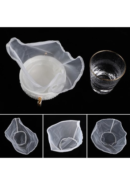 200 Ağ Stili S Beden Örgü Naylon Kase Şekli Filtre Torbası Somun Süt Kahve Suyu Soya Sütü Tülbent Filtre Torbası Süzgeç Yeniden Kullanılabilir Kevgir (Yurt Dışından)