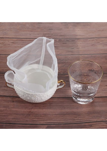 200 Ağ Stili S Beden Örgü Naylon Kase Şekli Filtre Torbası Somun Süt Kahve Suyu Soya Sütü Tülbent Filtre Torbası Süzgeç Yeniden Kullanılabilir Kevgir (Yurt Dışından)