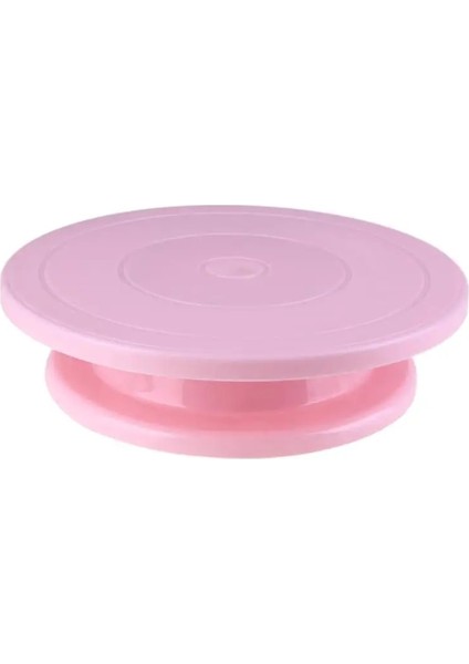 Pembe Tarzı Plastik Kek Tabağı Döner Döner Kaymaz Yuvarlak Kek Standı Kek Dekorasyon Döner Tabla Mutfak Dıy Tava Pişirme Aracı (Yurt Dışından)