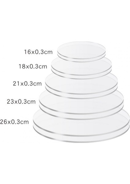 24CM Tarzı Kek Diski Yeniden Kullanılmış Akrilik Doğum Günü Pastaları Panoları Yuvarlak Kek Diskleri Sahipleri Dıy Craft Fırın Ürünleri Aracı (Yurt Dışından) fiyatları