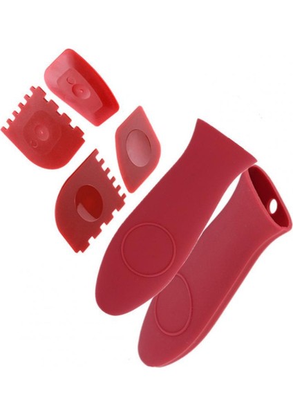 No.3 Tarzı 1 Takım Yumuşak Pot Kulp Kılıfı Silikon Isı Yalıtımı Aşınmaya Dayanıklı Esnek Anti-Deforme Tencere Kol Kazıyıcı Günlük Kullanım Için (Yurt Dışından)