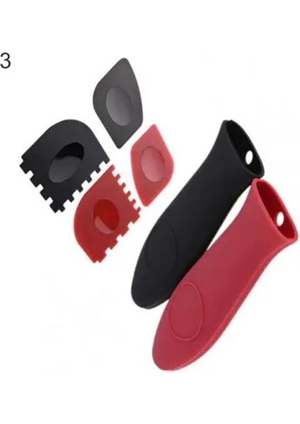 No.3 Tarzı 1 Takım Yumuşak Pot Kulp Kılıfı Silikon Isı Yalıtımı Aşınmaya Dayanıklı Esnek Anti-Deforme Tencere Kol Kazıyıcı Günlük Kullanım Için (Yurt Dışından) fiyatları