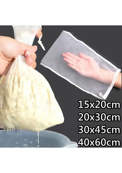 15X20CM Tarzı 200 Ağ Gıda Sınıfı Naylon Filtre Örgü Bira Homebrew Demleme Için Filtre Torbası Çay Süt Kahve Yeniden Kullanılabilir Mutfak Filtre Kumaş Çanta (Yurt Dışından)