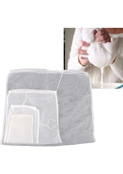 100 Mesh 15X20 cm Stili Mutfak Filtre Kumaş Torbalar Kahve Süt Çay Meyve Suyu Şarap Süzgeç Örgü Yeniden Kullanılabilir Naylon Filtre Torbası Net Sıvı Filtresi (Yurt Dışından)