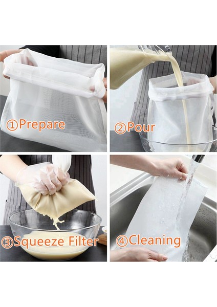 20X30CM Tarzı 100-200-300 Ağ Somun Süt Torbaları, Mikron Yeniden Kullanılabilir Naylon Gıda Süzgeç Torbaları Soya Sütü Filtre Torbaları Yoğurt Sütü Şarap Demleme Filtreleri Torbası (Yurt Dışından)