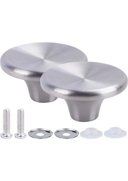 Gümüş Tarzı 2 Adet Hollandalı Fırın Düğmesi Paslanmaz Çelik Tencere Kapağı Değiştirme Düğmesi Tencere Kapağı Kolu (Yurt Dışından)