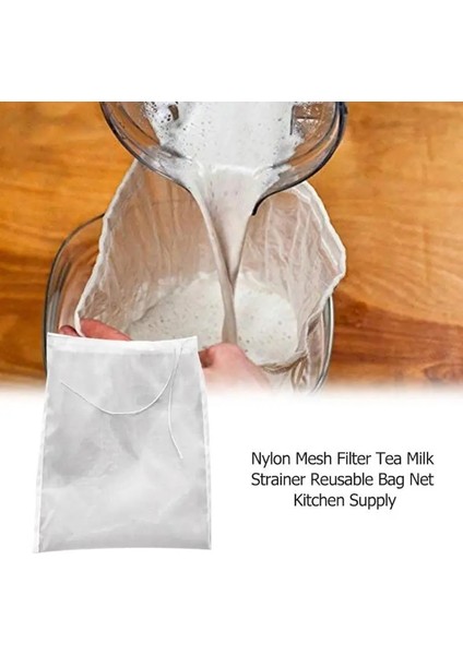 300 Ağ Stili cm Somun Süt Torbası Yeniden Kullanılabilir Badem Sütü Torbası Süzgeç Ince Örgü Naylon Tülbent Cold Brew Kahve Filtresi (Yurt Dışından)