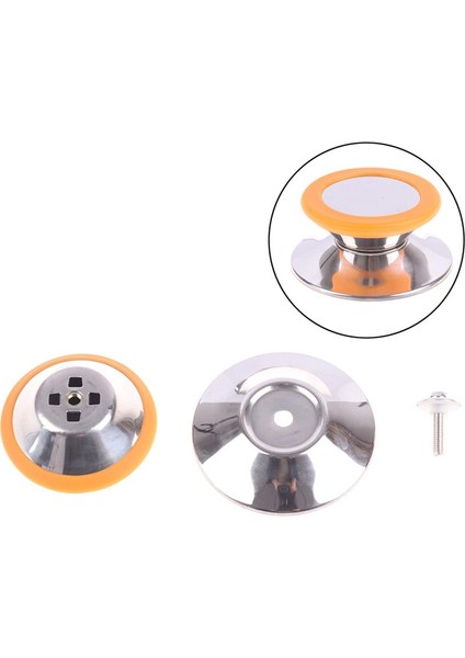Turuncu Tarzı Paslanmaz Çelik Kapak Kolu Mutfak Tencere Değiştirme Gereçleri Tencere Tava Kapak Tutma Düğmesi Vida Kolu 67*28MM (Yurt Dışından)