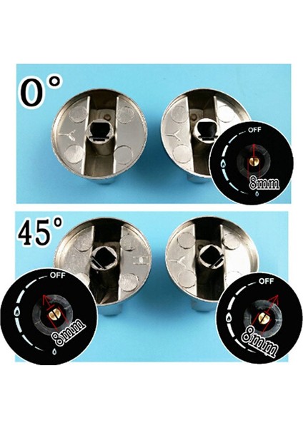 45 Derece 8mm Tarzı Evrensel Metal Döner Anahtar Kontrol Düğmeleri Ev Mutfak Ocak Gaz Sobası Fırın Için Yedek Aksesuar (Yurt Dışından) modelleri