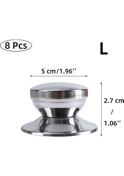 8 Adet L Tarzı Paslanmaz Çelik Evrensel Tencere Kapağı Kapak Topuzu Kolu Mutfak Tencere Yedek Tava Pot Tutacağı Kapak Topuzu Kapağı Araçları (Yurt Dışından)