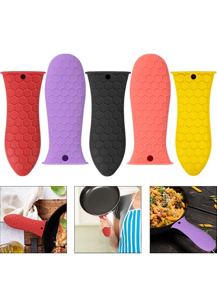 Mor-Küçük Boy Tarzı Tencere Kavrama Kapakları Mutfak Silikon Aksesuarları Tencere Kolu Tutucu Potholder Dökme Demir Tava Kavrama Kol Kapağı (Yurt Dışından) fiyatları