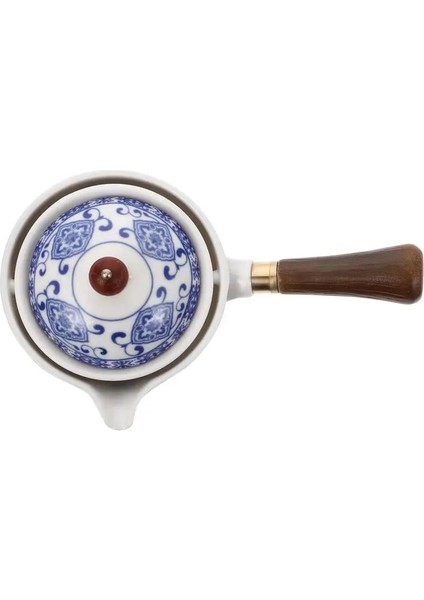 Renk 2 Tarzı 1 Adet Retro Seramik Çay Seti 360 Derece Dönen Yan Saplı Çaydanlık Uzun Saplı Seramik Çaydanlık El Süzgeçli Çaydanlık (Yurt Dışından)