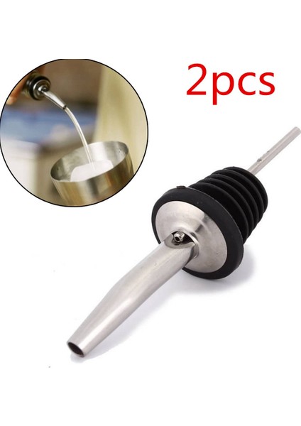 2 Adet Tarzı Adet Paslanmaz Çelik Şarap Zeytinyağı Akıtıcı Dağıtıcı Bacalı Cam Şişe Akıtıcı Kapak Bacalı Stoper Ağızlık Barmen (Yurt Dışından)