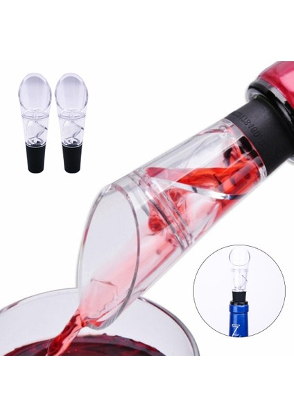 2 Adet Tarzı 2 Adet Hızlı Dekantör Beyaz Kırmızı Şarap Şişesi Damla Durdurma Üst Stoper Damping Huni Havalandırıcı Pourer Premium Havalandırma Dekantör Bacalı (Yurt Dışından)