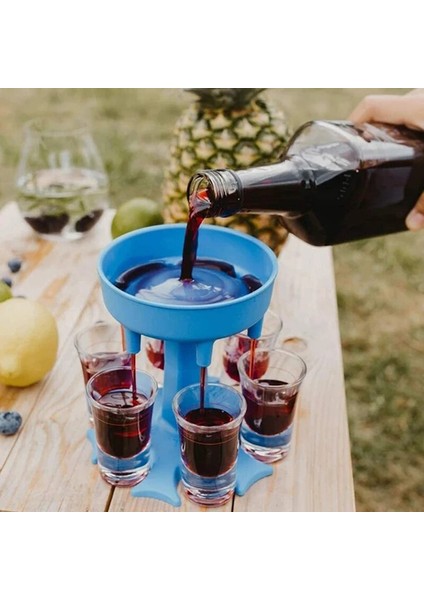 Pk Stili 6 Shot Cam Dispenser Döner Şarap Içme Bira Barı Dekantör Parti Tutucu Şarap Dökücüler Şampanya Kırmızı Şarap Için Birlikte Dökün (Yurt Dışından)