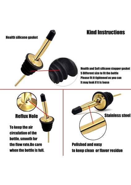 Çikolata Tarzı Altın Paslanmaz Çelik Şarap Dökücüler Likör Yüksek Li Likör Dökme Muslukları Kapaklı Barlar, Kulüpler Için Sızdırmaz Tasarım (Yurt Dışından) indirimleri