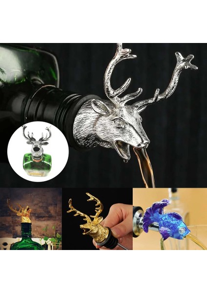 No.2 Tarzı 2 Stiller Geyik Kafası Şarap Ağzı Geyik Kafası Şarap Kılavuzu Şarap Durdurucu Dökün Çinko Alaşım Şarap Tıpa Barmen Aracı Şarap Aksesuarları (Yurt Dışından) fırsatları