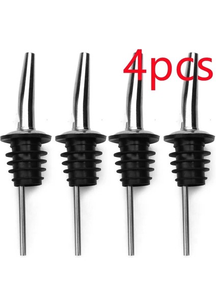 4 Adet Tarzı Adet Paslanmaz Çelik Şarap Zeytinyağı Akıtıcı Dağıtıcı Bacalı Cam Şişe Akıtıcı Kapak Bacalı Stoper Ağızlık Barmen (Yurt Dışından)
