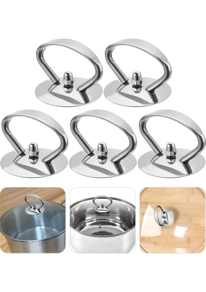 6 Adet 5.2x5.2x4.1cm Tarzı 1 Takım Pot Kavrama Düğmesi Kapak Düğmeleri Değiştirme Evrensel Mutfak Değiştirme Anti-Pas Paslanmaz Çelik Tencere Kapağı Kolları (Yurt Dışından)