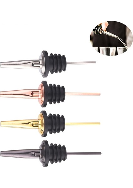 3 Gümüş Tarzı Çelik Likör Şişesi Dökücüler, Konik Ağızlı Musluklar Alkol Şarap Zeytinyağı Sirke, Bar Mutfak Hediyesi Için, Altın Gül (Yurt Dışından) modelleri