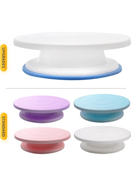27CM-002 Tarzı 27CM Plastik Kek Döner Tabla Döner Kek Plastik Hamur Bıçağı Dekorasyon Döner Tabla Kaymaz Yuvarlak Kek Standı Kek Döner Tabla (Yurt Dışından)