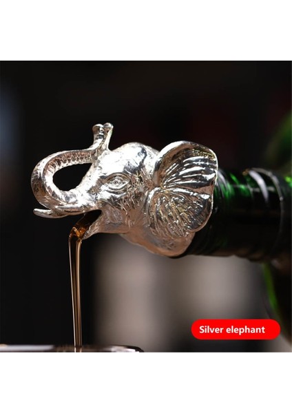 Gümüş Fil Tarzı Yeniden Kullanılabilir Çinko Alaşımlı Mühürlü Şarap Tıpa 3D Hayvan Geyik Kafası Plastik Dökücü Bacalı Şişe Tıpaları Şampanya Barı Araçları Parti Hediyeleri (Yurt Dışından)