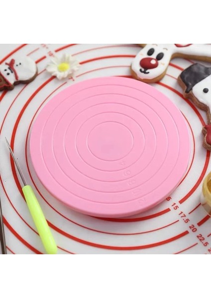 Pembe Tarzı Kek Pikap Dıy Kaymaz Kek Döner Tabla Mini Fondan Döner Platform Yuvarlak Çerez Standı Döner Pişirme Mutfak Aletleri (Yurt Dışından) fırsatları