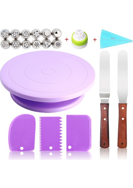 Pasta Seti 4 Tarzı Et Kek Pikap Döner Kaymaz Yuvarlak Kek Standı Seti Kek Dekorasyon Döner Tabla Mutfak Dıy Tava Plaka Pişirme Aracı (Yurt Dışından)