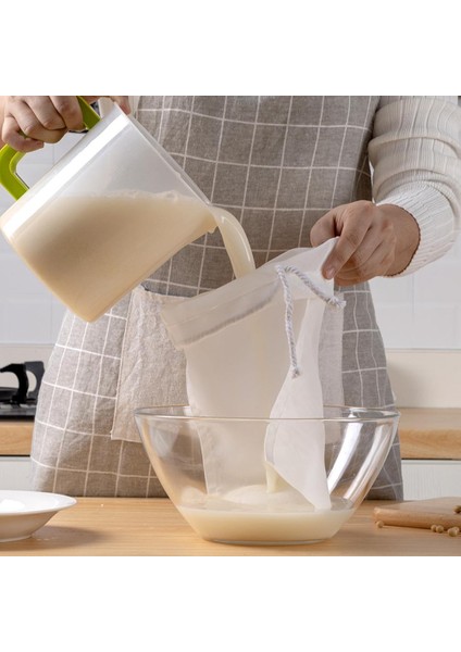 Soya Sütü Şarap Filtre Torbasınut Süt Torbası Yeniden Kullanılabilir Badem Sütü Filtre Torbası Soğuk Demleme Kahve Filtreleme Için Kalın Gıda Süzgeç Örgü Çanta (Yurt Dışından)