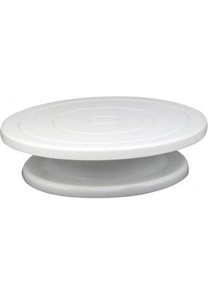 Beyaz Stil Plastik Kek Döner Tabla Döner Kek Plastik Hamur Standı Döner Tabla Aletler Platform Pişirme Pastası Süsleme Bıçağı (Yurt Dışından)