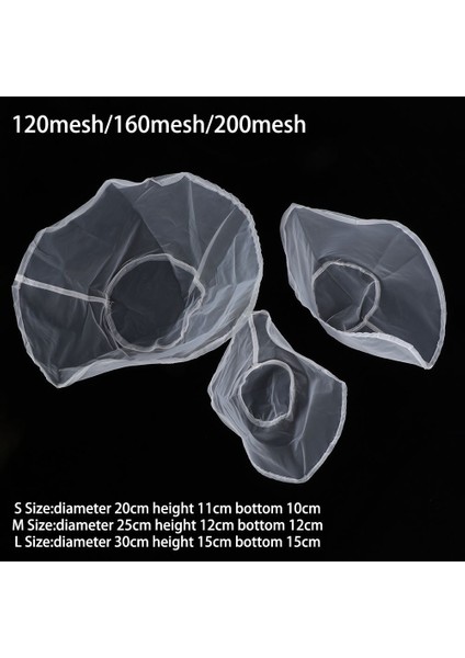 L-120 Örgü Stili Yeniden Kullanılabilir Ince Örgü Şarap Süzgeç Suyu Soya Sütü Somun Süt Çay Naylon Filtre Torbası Kase Şekli Gıda Kahve Filtre Peynir Bezi (Yurt Dışından)