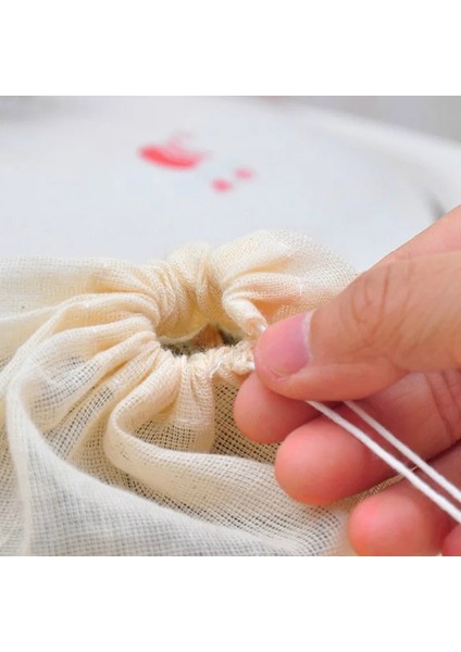 Bej Tarzı XS-8X10CM 4 Boyutları Saf Pamuk Ince Örgü Somun Süt Süzgeç Kullanımlık Yoğurt Kahve Çay Suyu Muslin Peynir Bezi Çanta Mutfak Aksesuarları (Yurt Dışından)