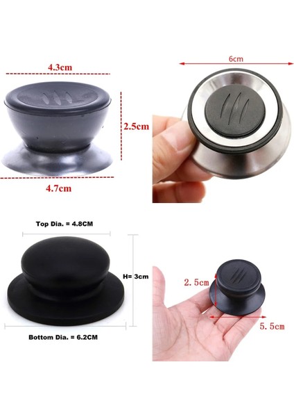 Pic Tarzı Olarak 3 Adet Adet Evrensel Yedek Mutfak Tencere Tencere Kapağı El Kavrama Düğmesi Kulp Kılıfı Tava Kapağı Kolu Mutfak Aksesuarları (Yurt Dışından) fiyatları