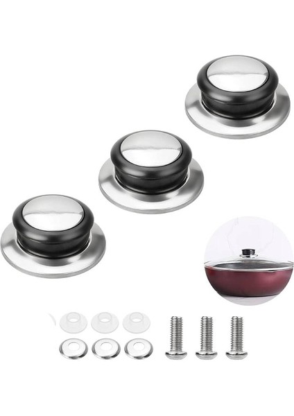 3 Adet Tarzı Evrensel Cam Kapak Düğmesi Kapağı Isıya Dayanıklı Tencere Tava Kapak Düğmesi Değiştirme Kaldırma Kolu Mutfak Tencere Tutacağı (Yurt Dışından) indirimleri