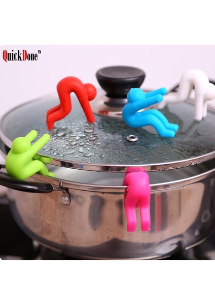 Mavi Stil Quickdone Lot Silikon Tencere Kapağı Yükseltme Dökülmeyi Önler Kontrol Pişirme Araçları Küçük Insanlar Modelleme Taşma AKC6283 (Yurt Dışından)